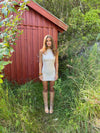 Kasy mini dress with sequins – Beige