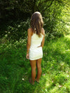Melena mini dress with sequins – White