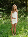 Melena mini dress with sequins – White