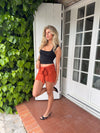 Stassy mini skirt with tie detail – Orange