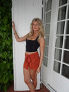 Stassy mini skirt with tie detail – Orange