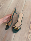 Cleopatra mini heels with gold detail - Green