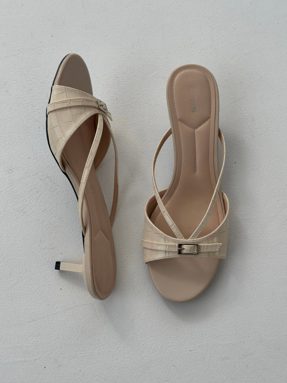 Teleo mini heels with buckle detail - Cream