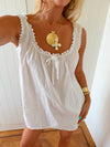 Scandivv mini dress with ruffle details - White