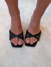 Elba mules with braided details – Black