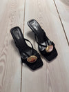 Annaline mules with gold detail - Black/gold