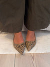 Mojsa mules with snake print – Beige