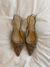 Mojsa mules with snake print – Beige