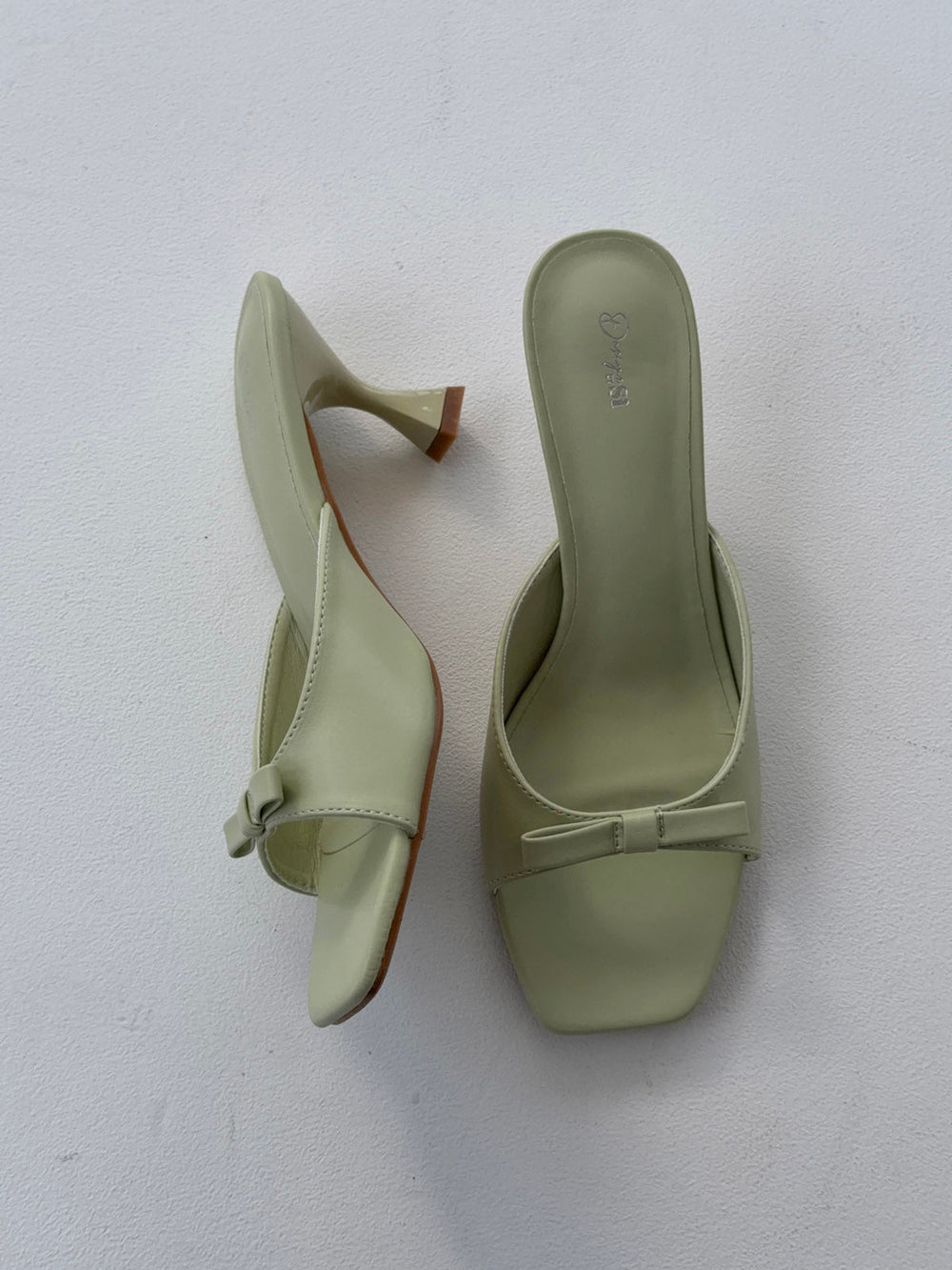 Pastella mules with bow - Mint green