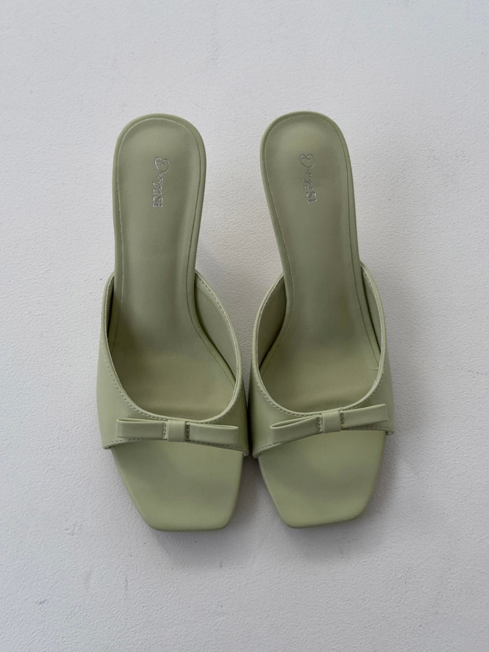 Pastella mules with bow - Mint green