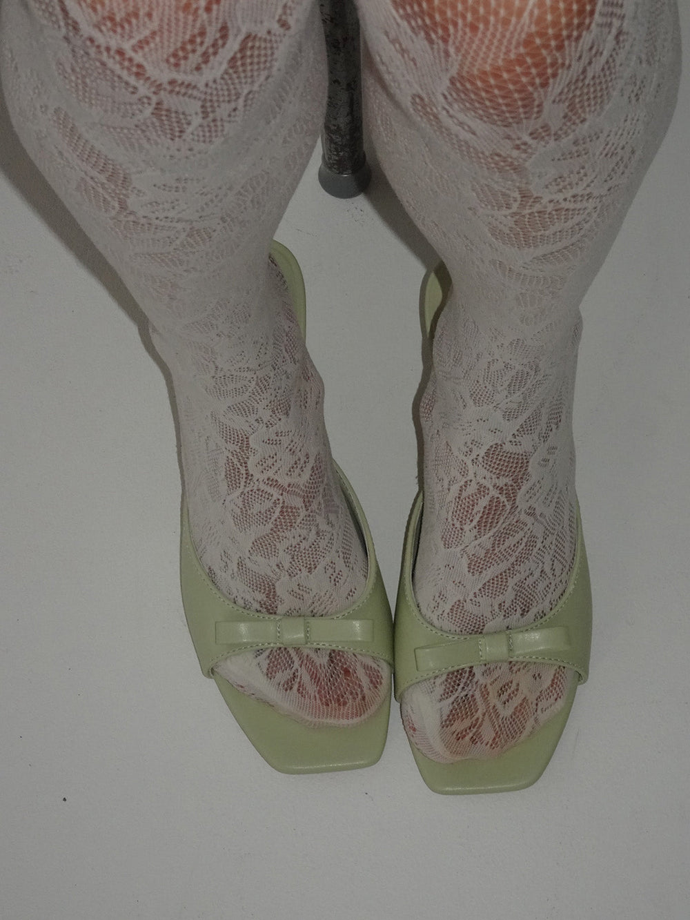 Pastella mules with bow - Mint green