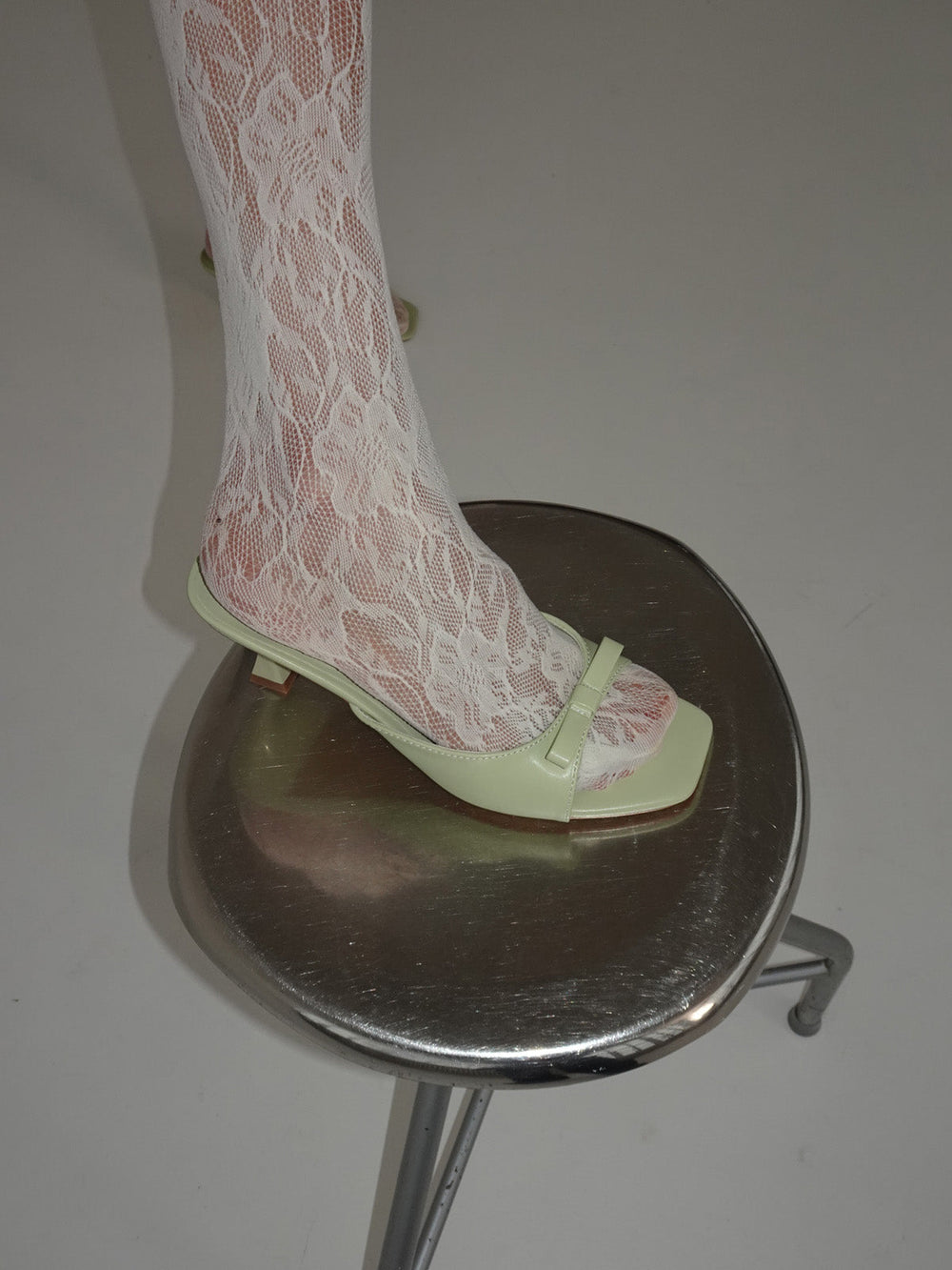 Pastella mules with bow - Mint green