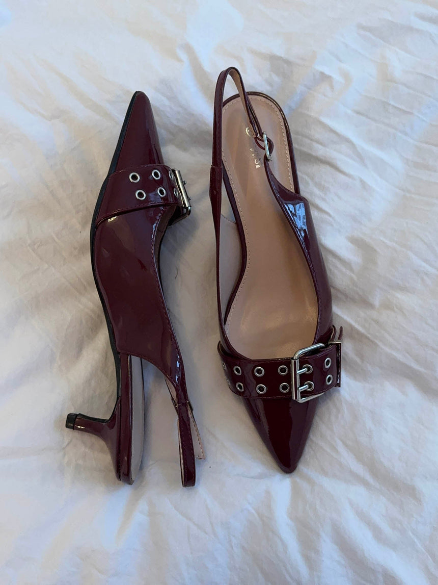 Bobla heels with buckle – Bordeaux