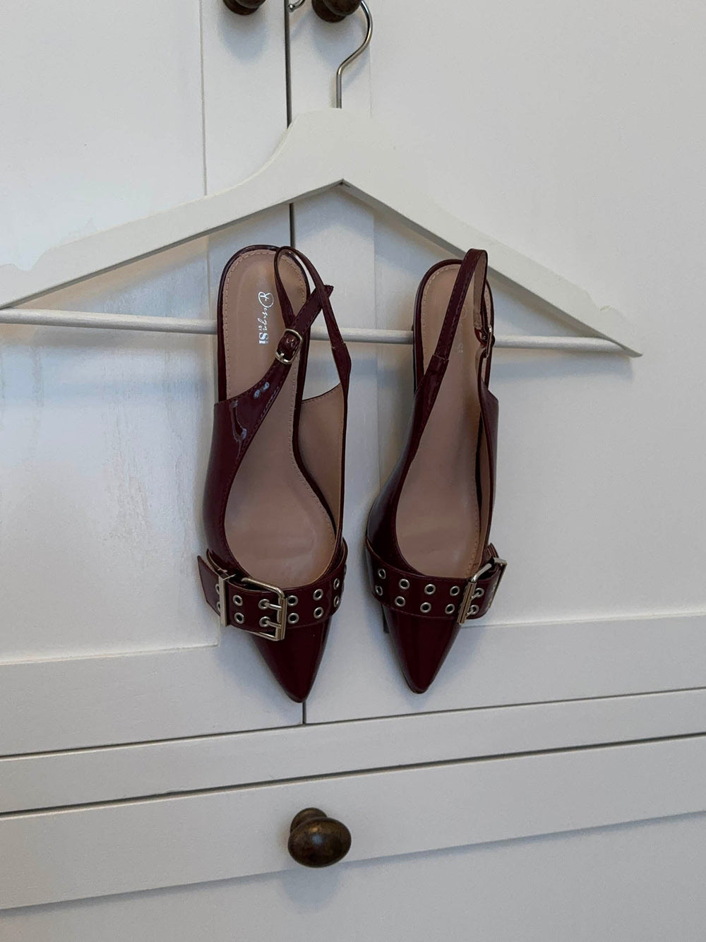 Bobla heels with buckle – Bordeaux