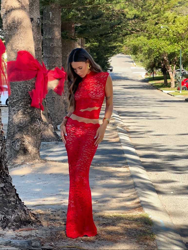 Marisol skirt in lace - Red