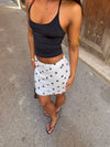 Fie skirt in mesh with polka dots - White/black
