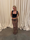Azelma skirt in mesh with zebra print - Brown/beige