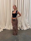 Azelma skirt in mesh with zebra print - Brown/beige