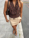 Jenny mini skirt with belt - Beige