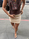 Jenny mini skirt with belt - Beige