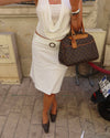Scandivv skirt with belt - White