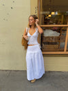 Malin Tomkins skirt with tie detail - White
