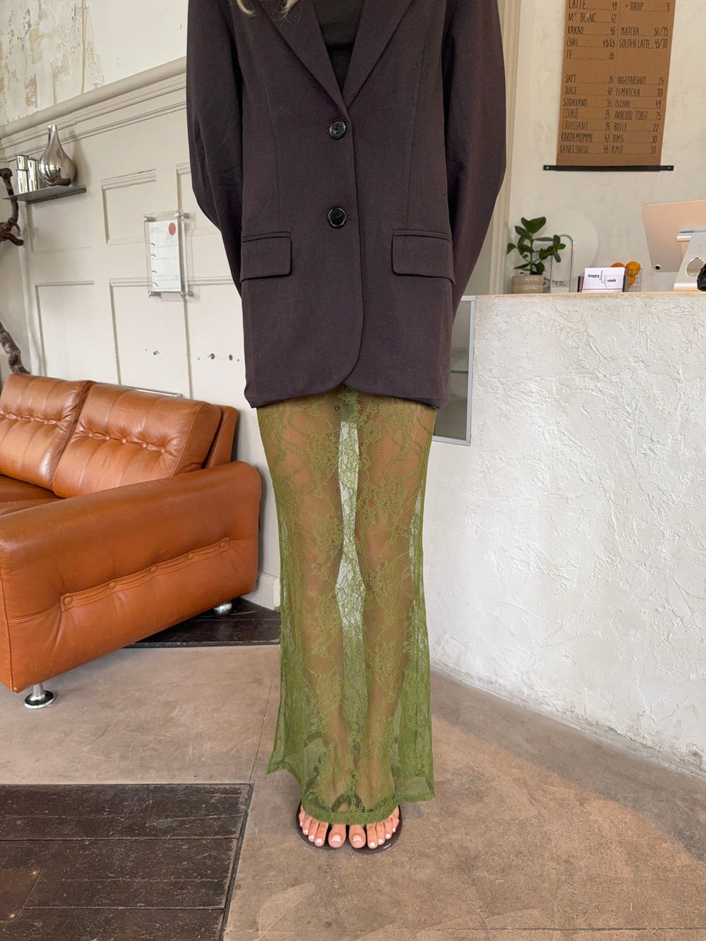 Lovine skirt with lace – Green