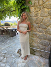 Fiorella skirt with lace - White/beige