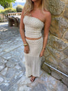 Fiorella skirt with lace - White/beige
