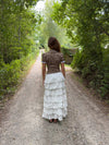 Tunika skirt with ruffles – White