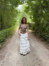 Tunika skirt with ruffles – White