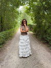 Tunika skirt with ruffles – White