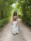 Tunika skirt with ruffles – White