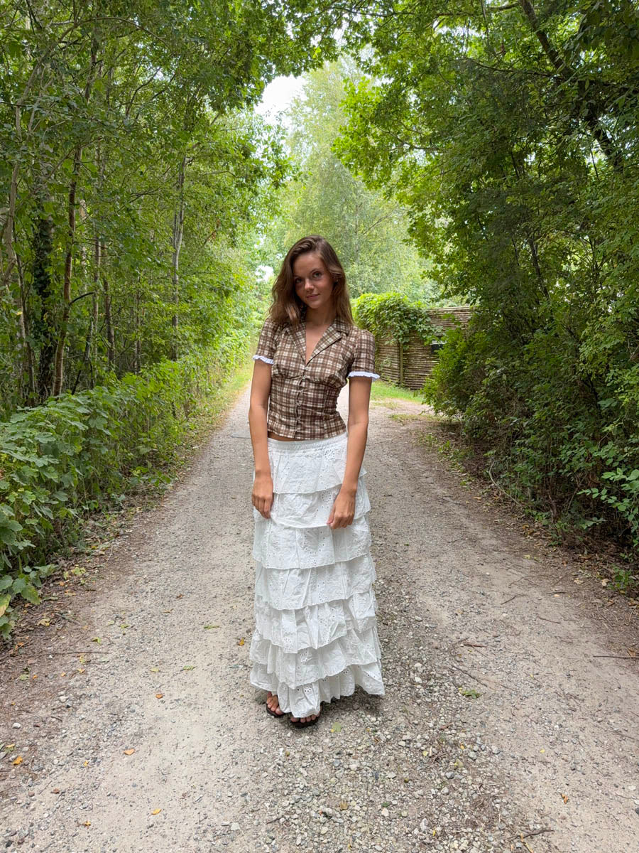 Tunika skirt with ruffles – White