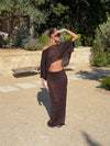 Kissy skirt with glitter - Brown