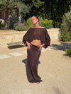 Kissy skirt with glitter - Brown