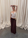 Tionia skirt with gold detail - Brown