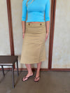 Gulla button-detail skirt – Beige