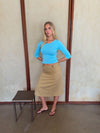 Gulla button-detail skirt – Beige