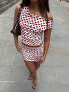Cataline mini skirt with polka dots – Red/white