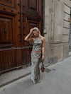 Blancina skirt with zebra print – Black/beige