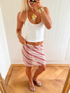 Scandivv skirt with stripes - Beige/red