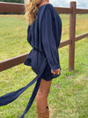 Aveline off shoulder dress - Navy