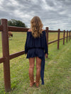 Aveline off shoulder dress - Navy