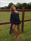 Aveline off shoulder dress - Navy