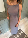 Mina off shoulder dress - Taupe