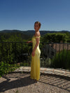 Andie off shoulder satin dress - Yellow