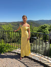 Andie off shoulder satin dress - Yellow