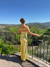 Andie off shoulder satin dress - Yellow