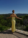 Andie off shoulder satin dress - Yellow